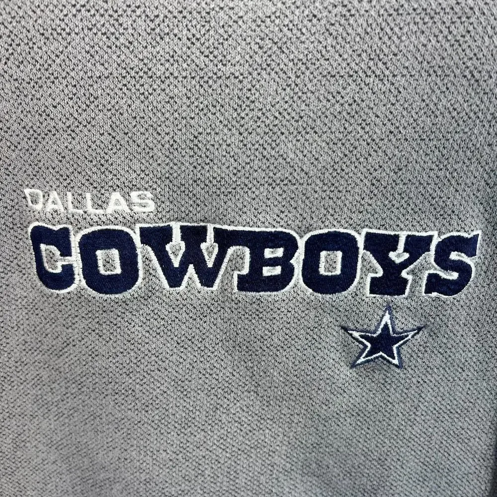 Vintage 90s Dallas Cowboys Majestic Waffle Sweatshirt‎ Mens M Gray Embroidered
